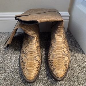 Laredo Tan Snakeskin Cowboy Boots